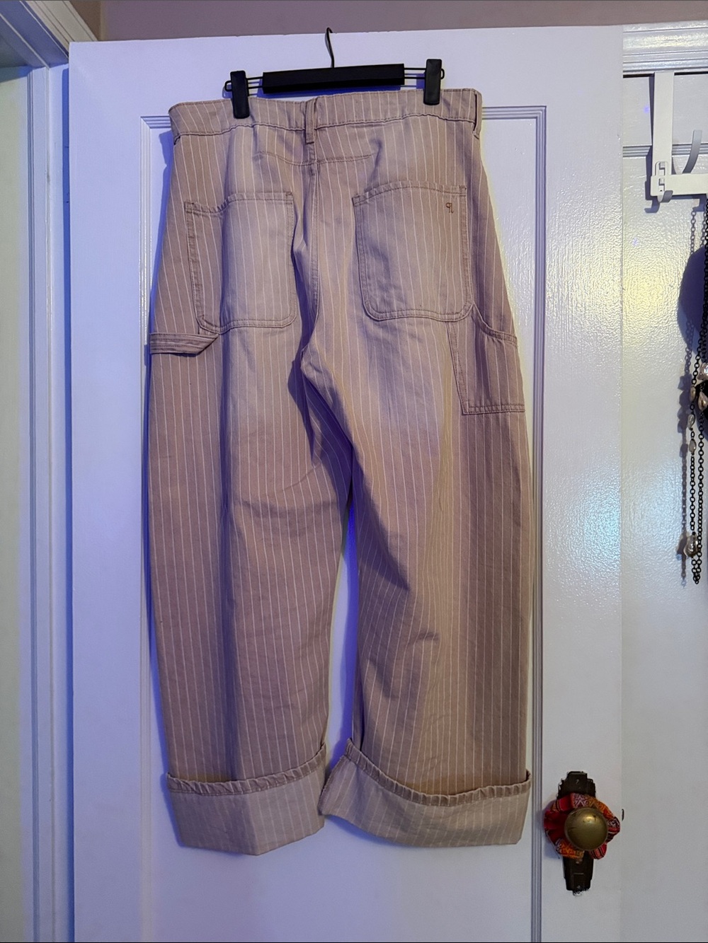 Anthropologie Pilcro Kayden High-Rise Carpenter Barrel Jeans in light peach wash - Picture 3 of 7